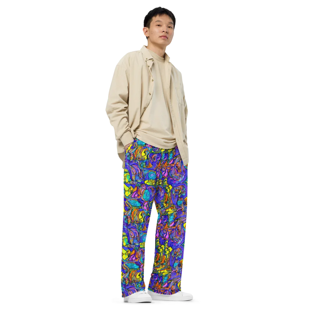 Electric Opulence on Wide-Leg Pants — Right Front