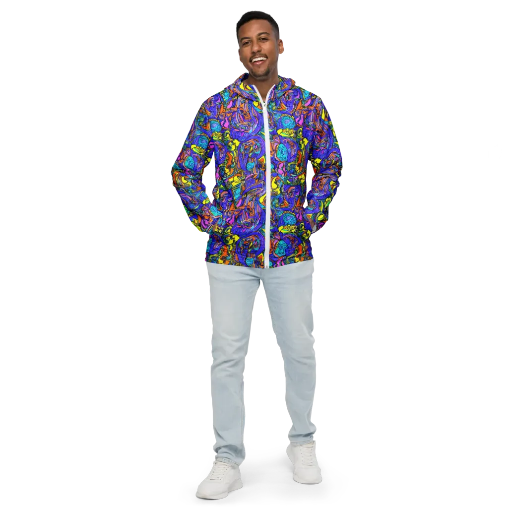 Electric Opulence on Men's Windbreaker — Front