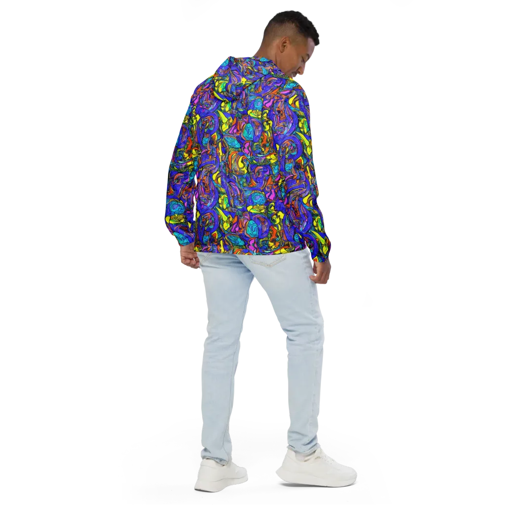 Electric Opulence on Men's Windbreaker — Back