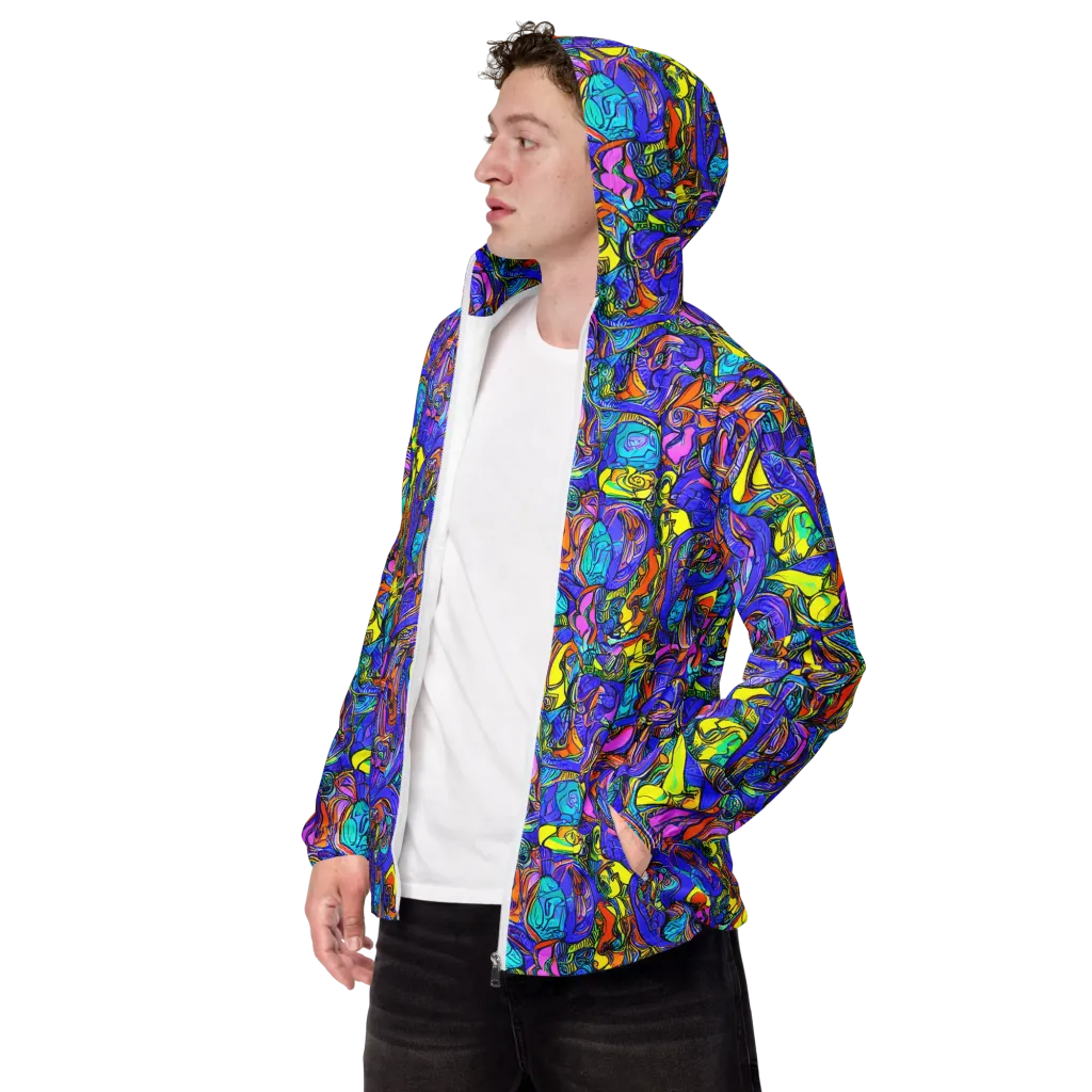 Electric Opulence on Men's Windbreaker — Left Front