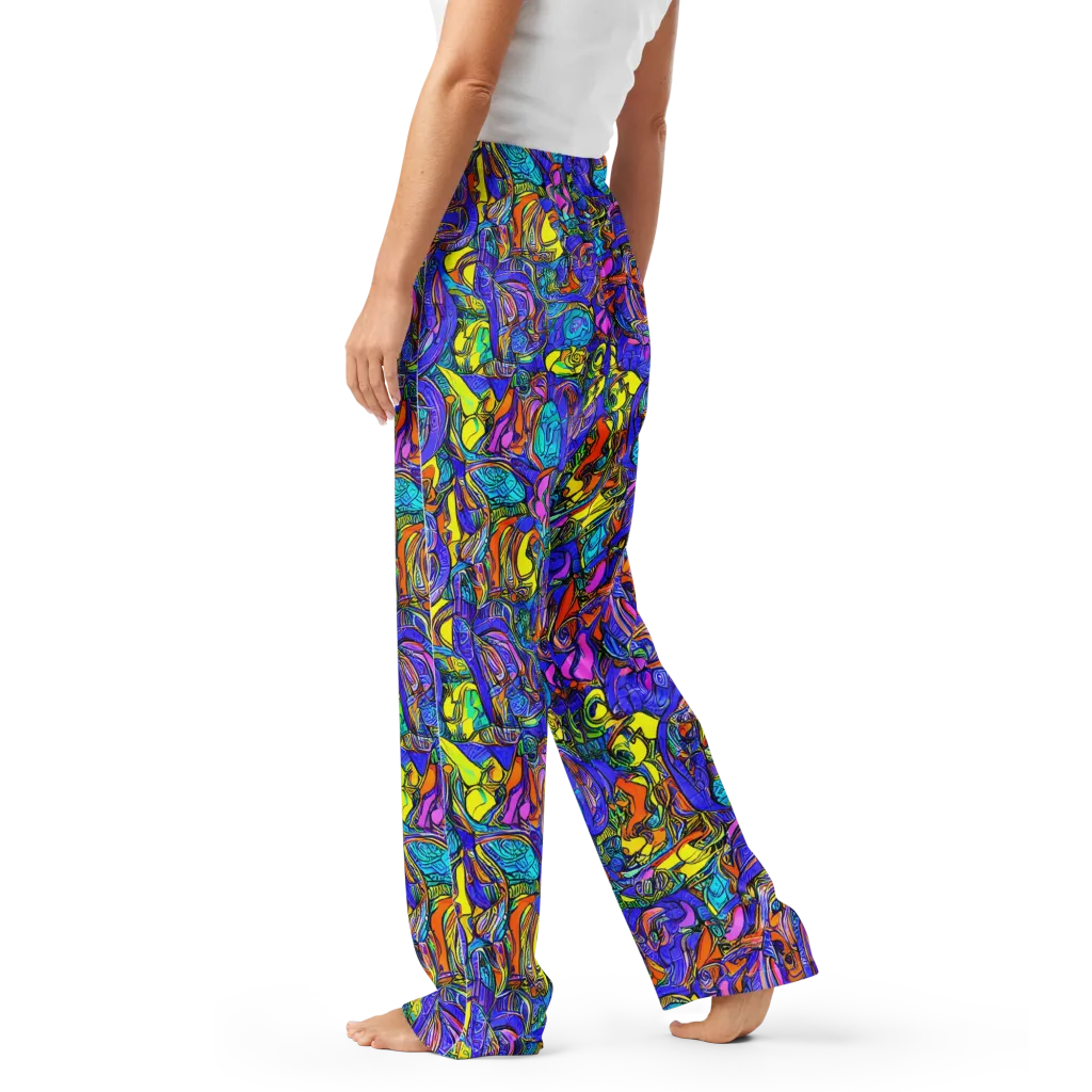 Electric Opulence on Women's Pajama Pants — Left