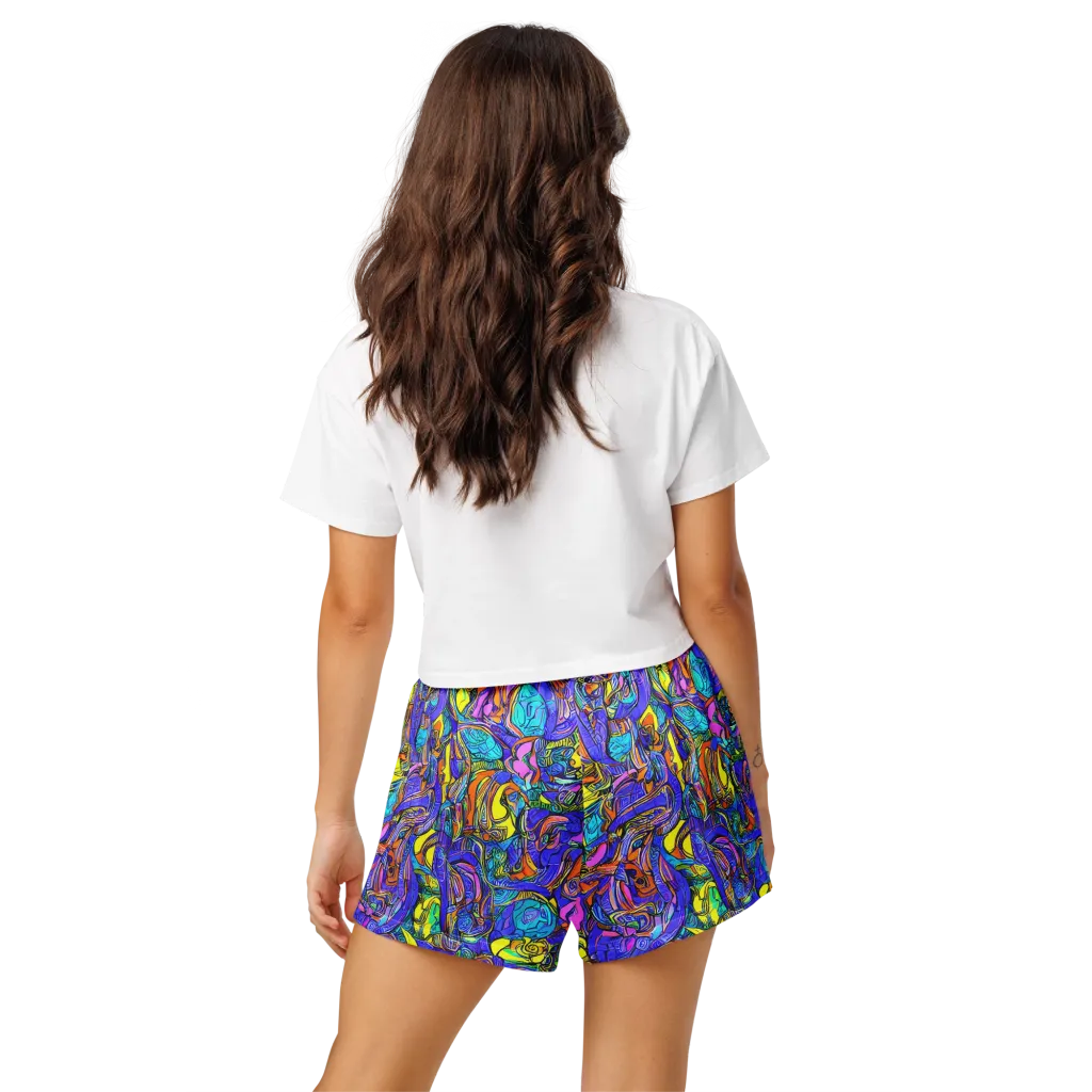 Electric Opulence on Women's Pajama Shorts — Back