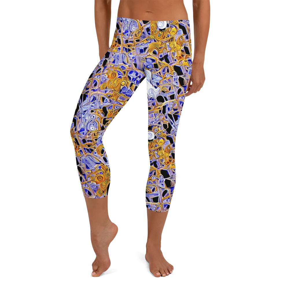Cobalt Conflagration on Capri Leggings — Front