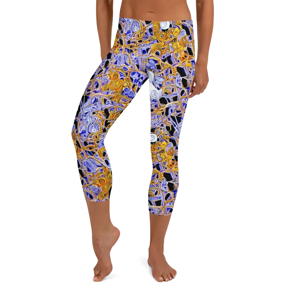 Cobalt Conflagration on Capri Leggings — Front