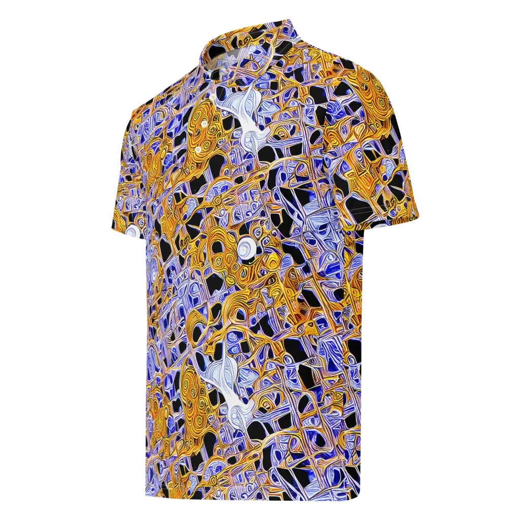 Cobalt Conflagration on Men's Slim Fit Polo Shirt — Left Front