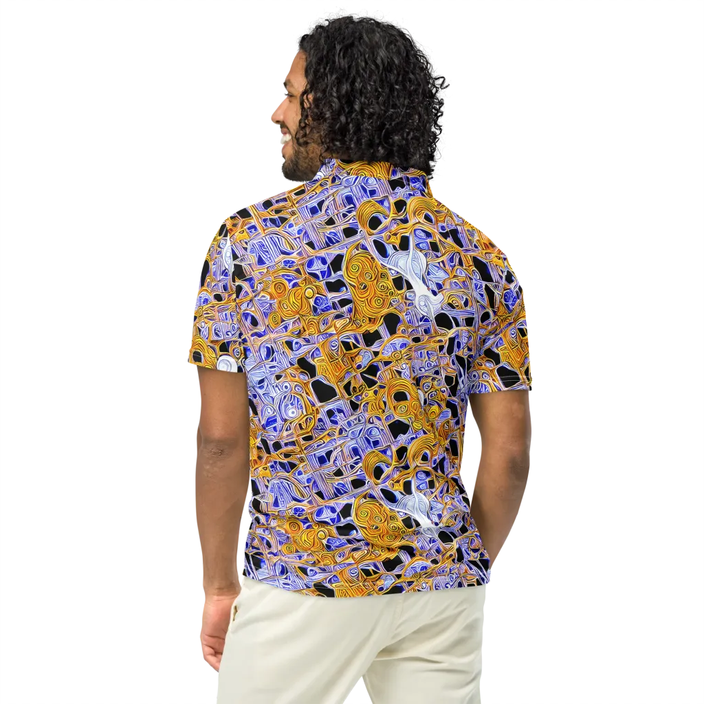 Cobalt Conflagration on Men's Slim Fit Polo Shirt — Back