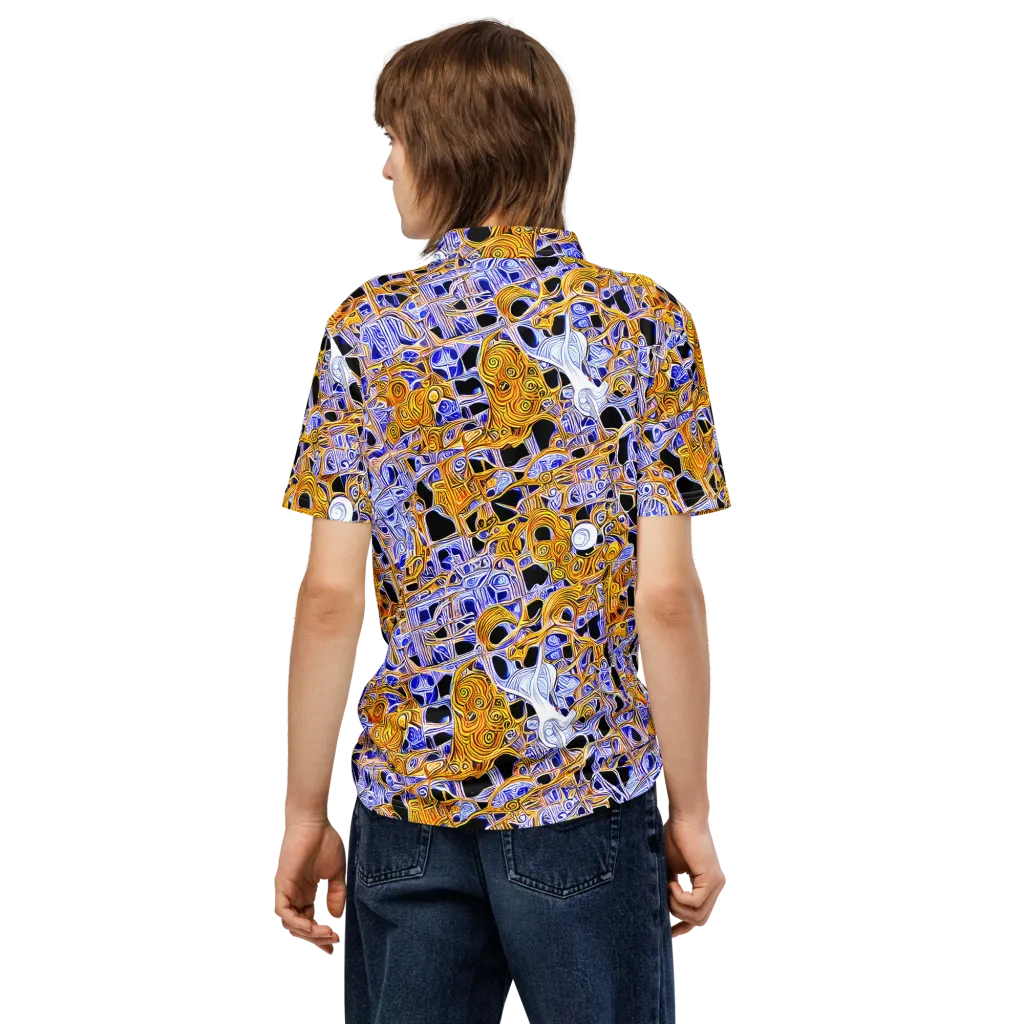 Cobalt Conflagration on Men's Slim Fit Polo Shirt — Back