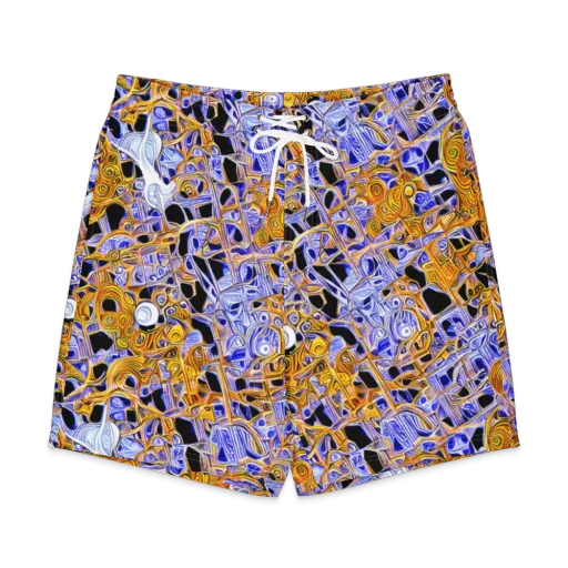 Cobalt Conflagration on a Men's Board Shorts