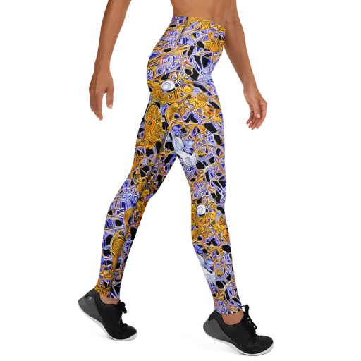 Cobalt Conflagration on a Yoga Leggings