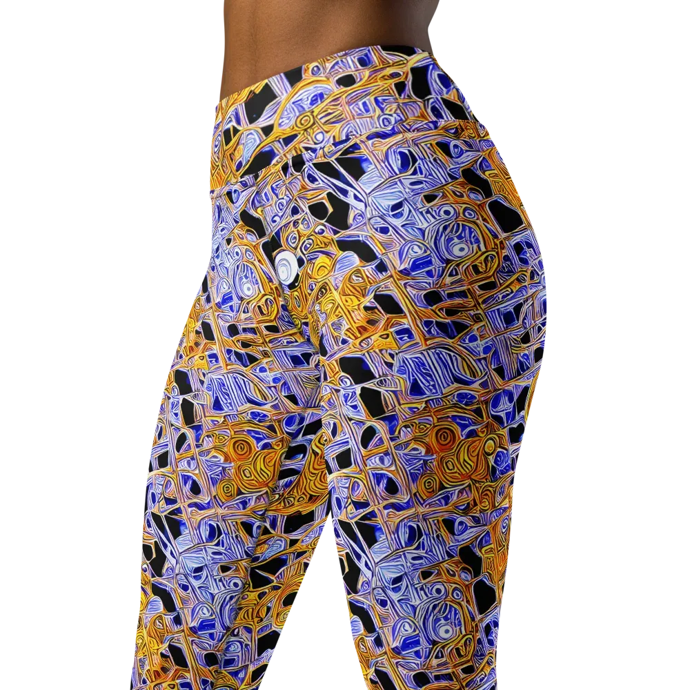 Cobalt Conflagration on Yoga Leggings — Left Front