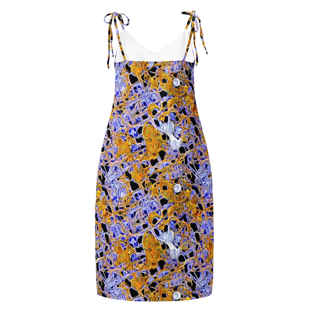 Cobalt Conflagration on Slip Dress — Back