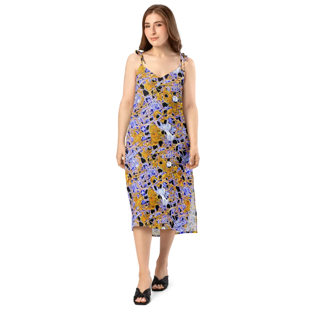 Cobalt Conflagration on Slip Dress — Front