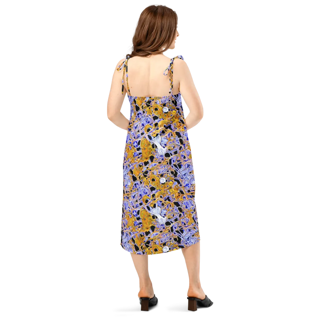 Cobalt Conflagration on Slip Dress — Back