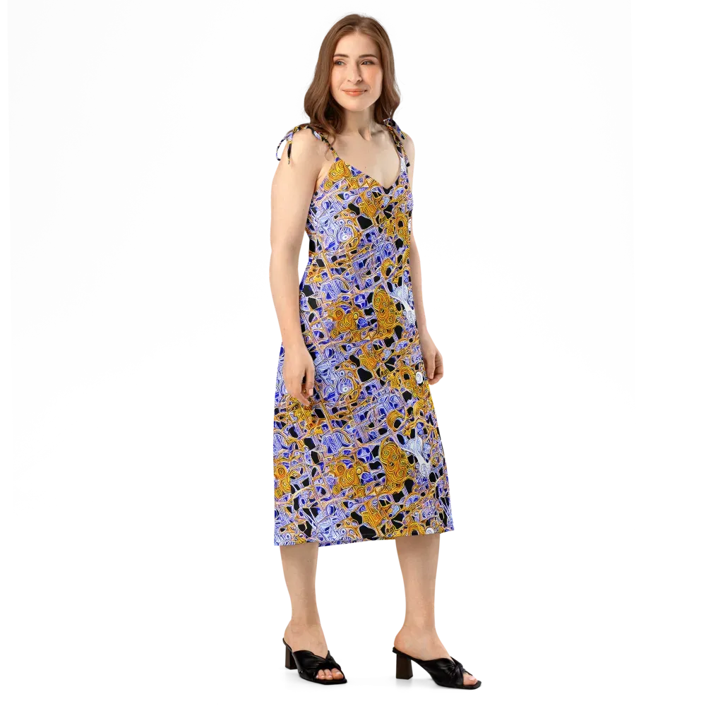 Cobalt Conflagration on Slip Dress — Right Front