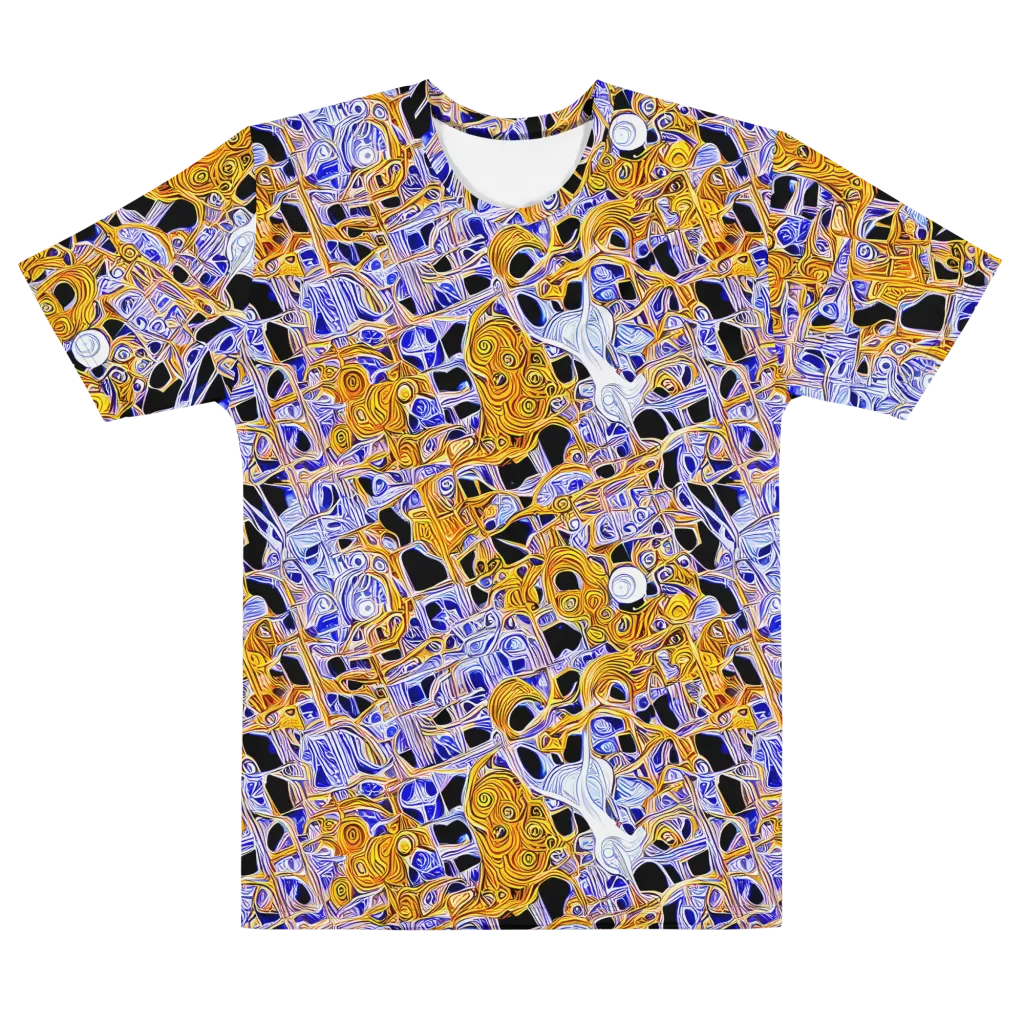 Cobalt Conflagration on Men's Cotton Crew Neck T-Shirt — Front