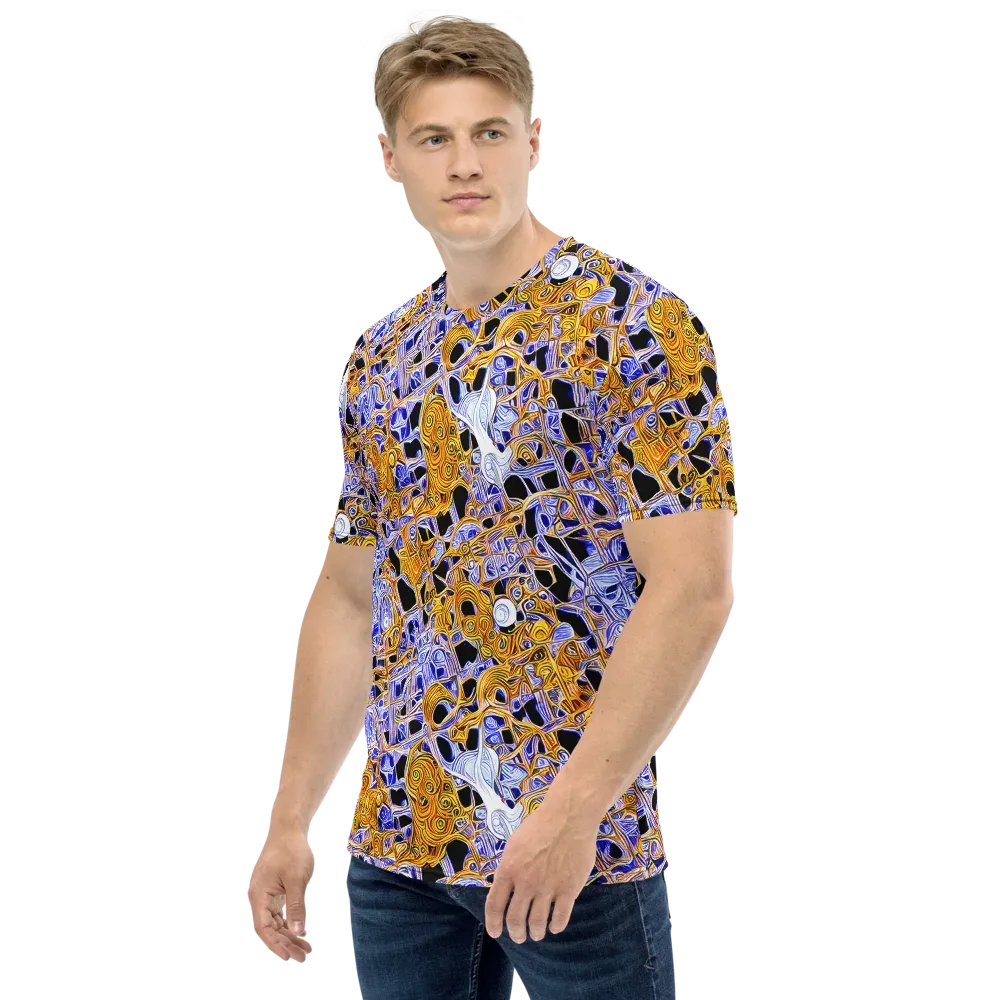 Cobalt Conflagration on Men's Crew Neck T-Shirt — Left