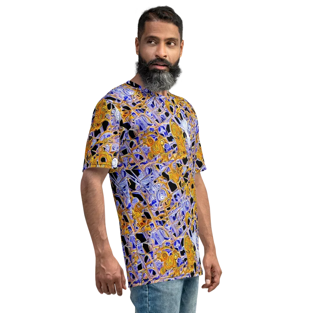 Cobalt Conflagration on Men's Crew Neck T-Shirt — Right