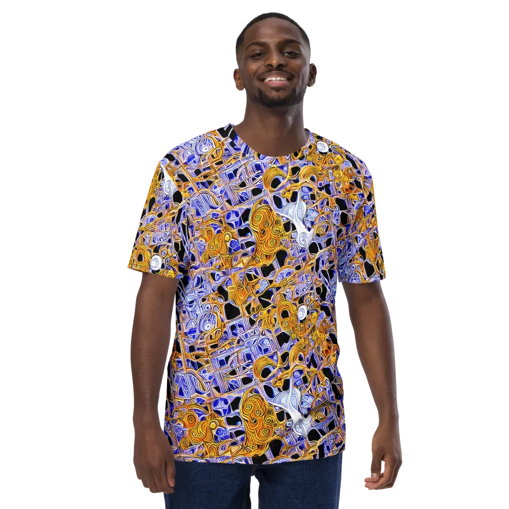 Cobalt Conflagration on Men's Crew Neck T-Shirt — Front