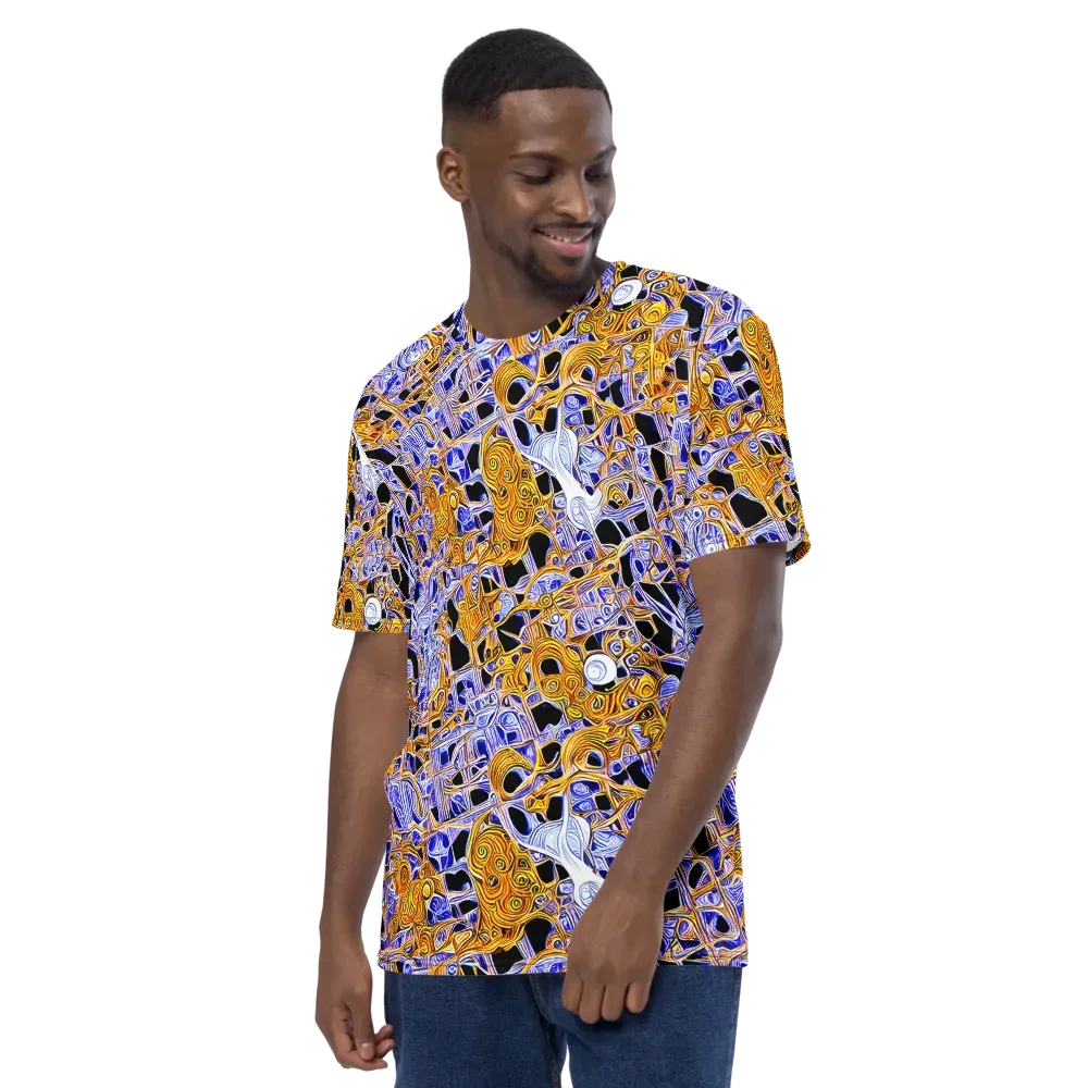 Cobalt Conflagration on Men's Crew Neck T-Shirt — Left