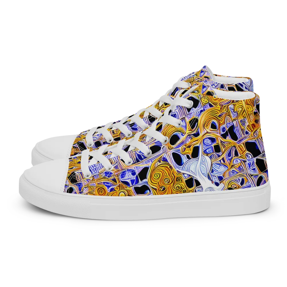 Cobalt Conflagration on Men's High Top Canvas Shoes — Left