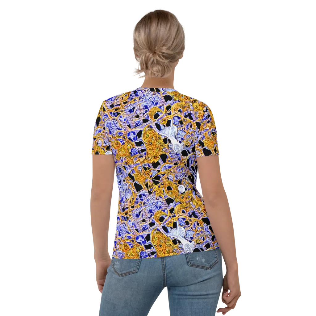 Cobalt Conflagration on Women's Crew Neck T-Shirt — Back