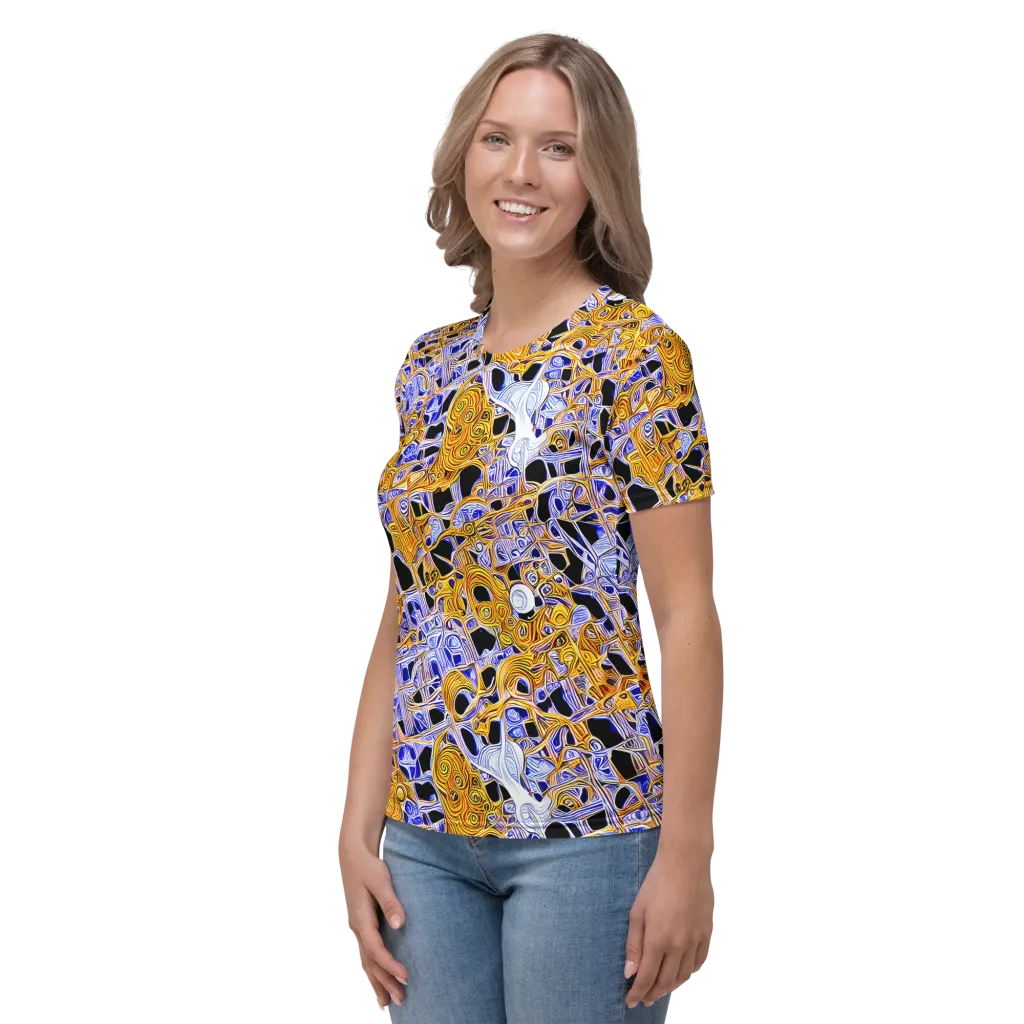 Cobalt Conflagration on Women's Crew Neck T-Shirt — Left