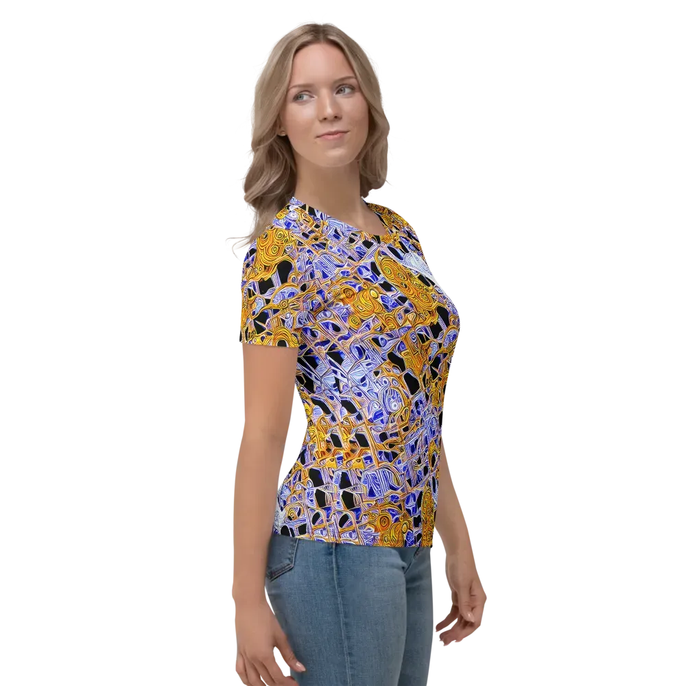 Cobalt Conflagration on Women's Crew Neck T-Shirt — Right