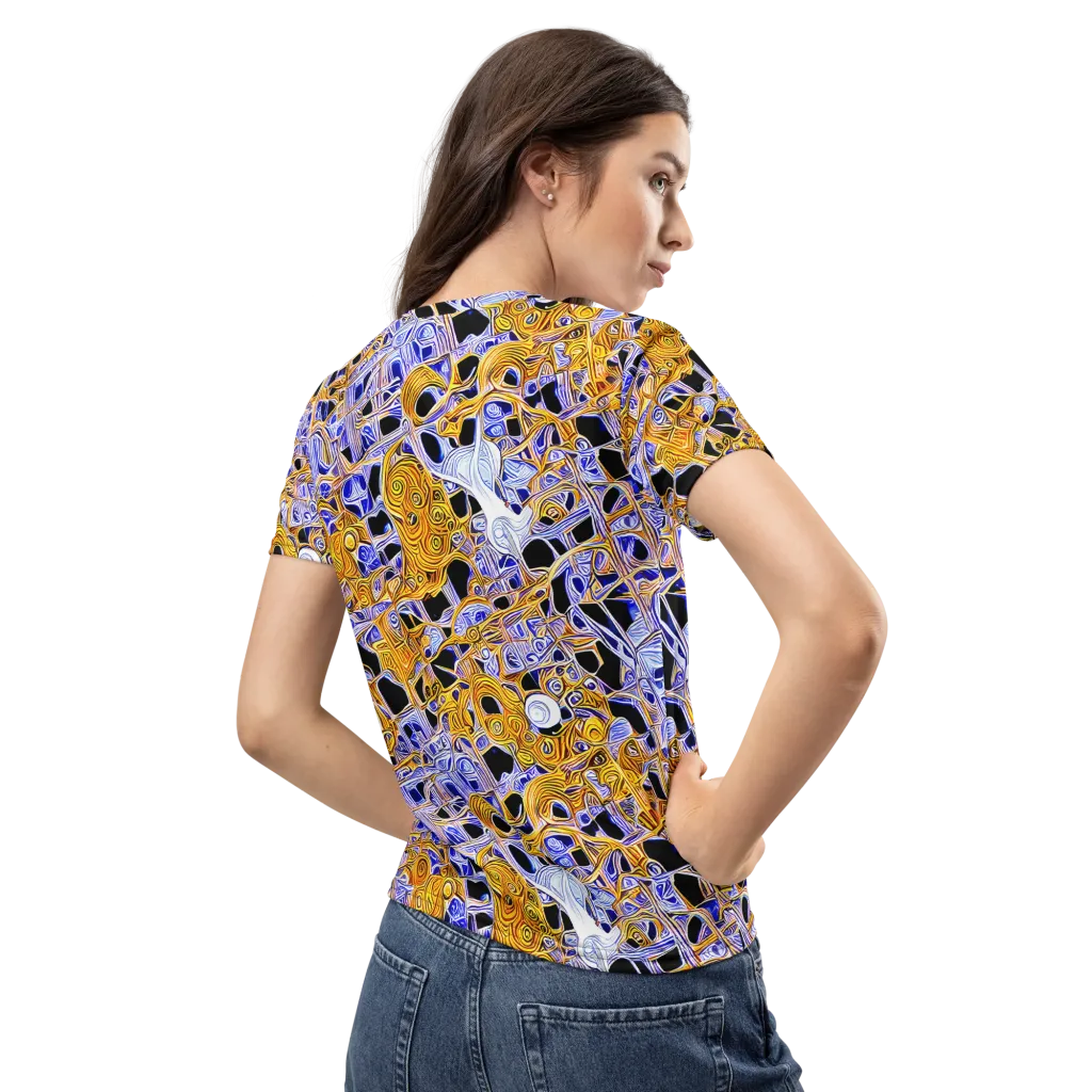 Cobalt Conflagration on Women's Crew Neck T-Shirt — Back