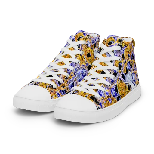 Cobalt Conflagration on a Women's High Top Canvas Shoes