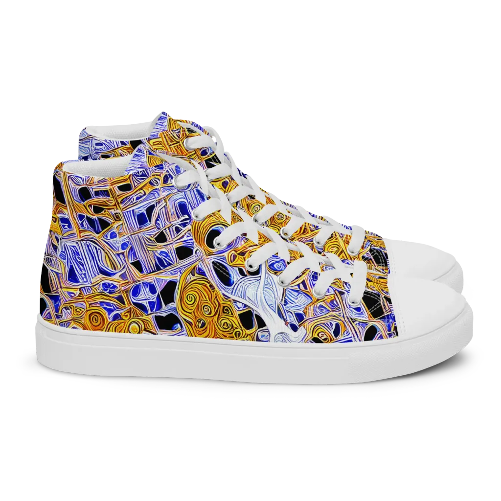 Cobalt Conflagration on Women's High Top Canvas Shoes — Right