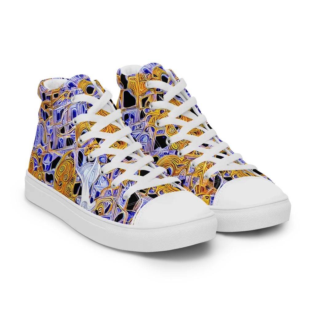 Cobalt Conflagration on Women's High Top Canvas Shoes — Right Front