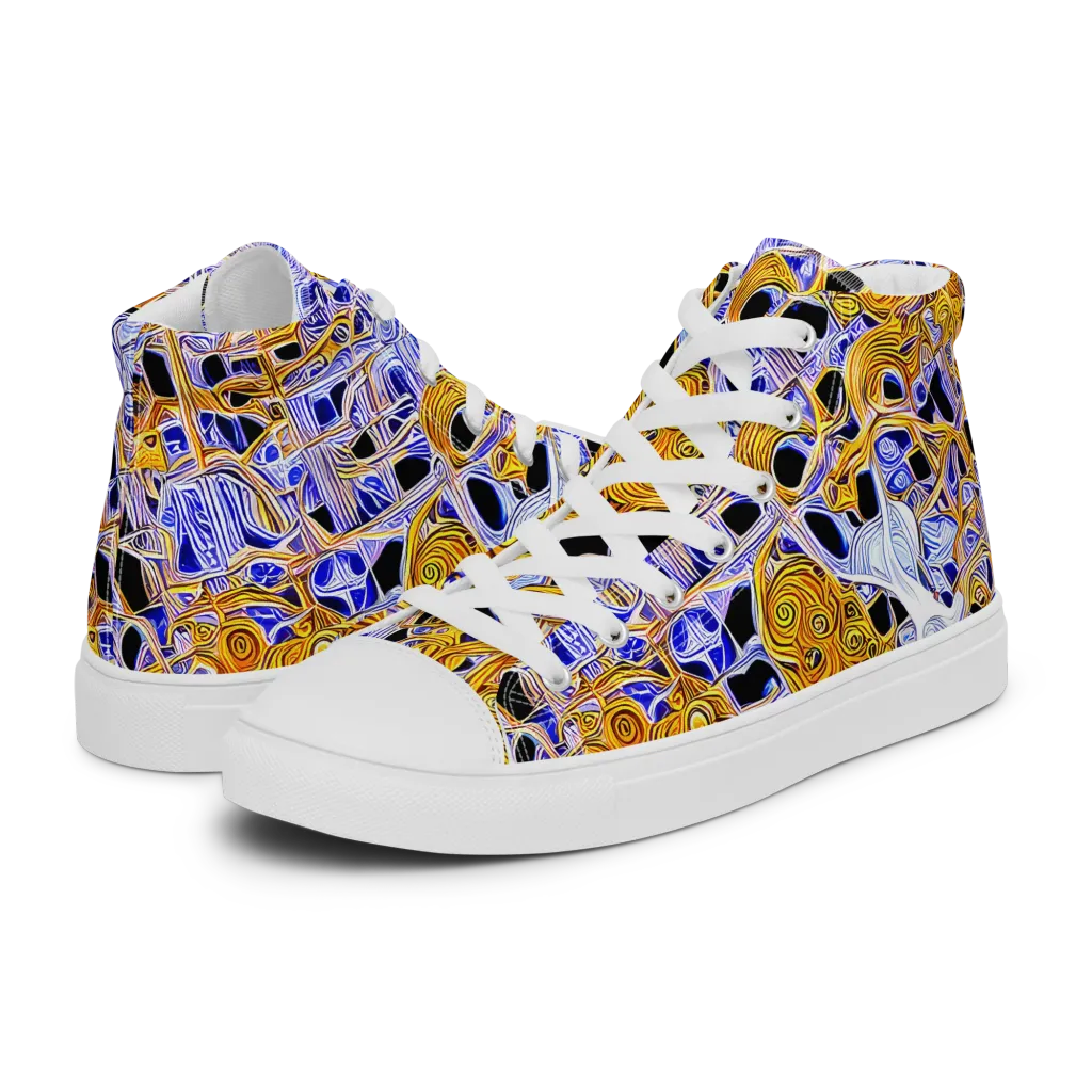 Cobalt Conflagration on Women's High Top Canvas Shoes — Left
