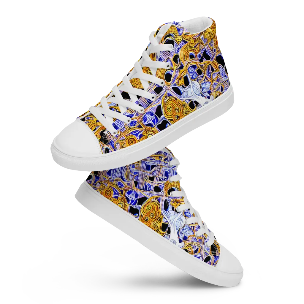 Cobalt Conflagration on Women's High Top Canvas Shoes — Front