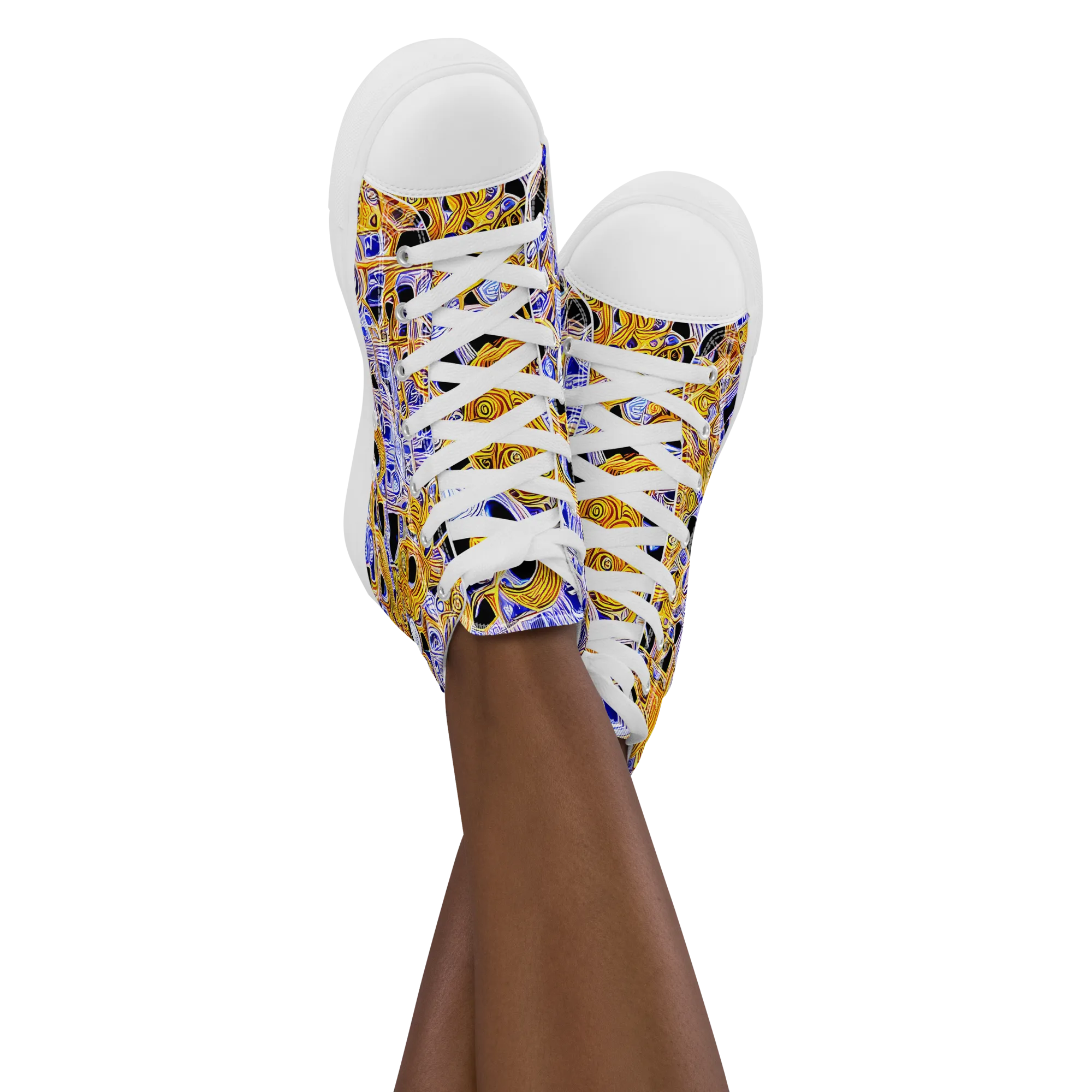 Cobalt Conflagration on Women's High Top Canvas Shoes — Front