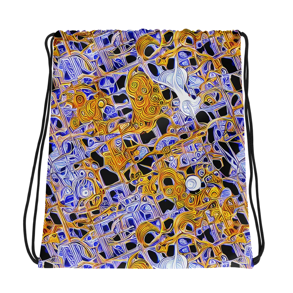 Cobalt Conflagration on Drawstring Bag — Photo