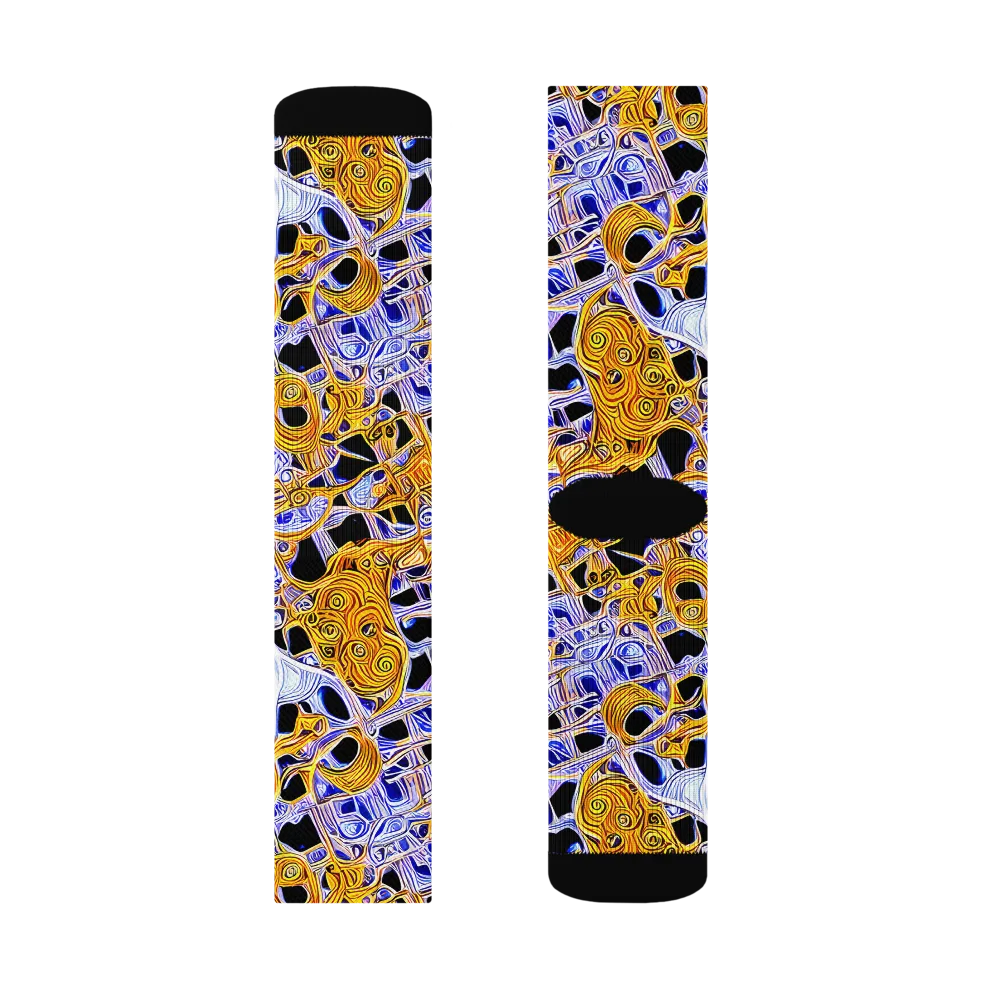 Cobalt Conflagration on Socks — Left Sock