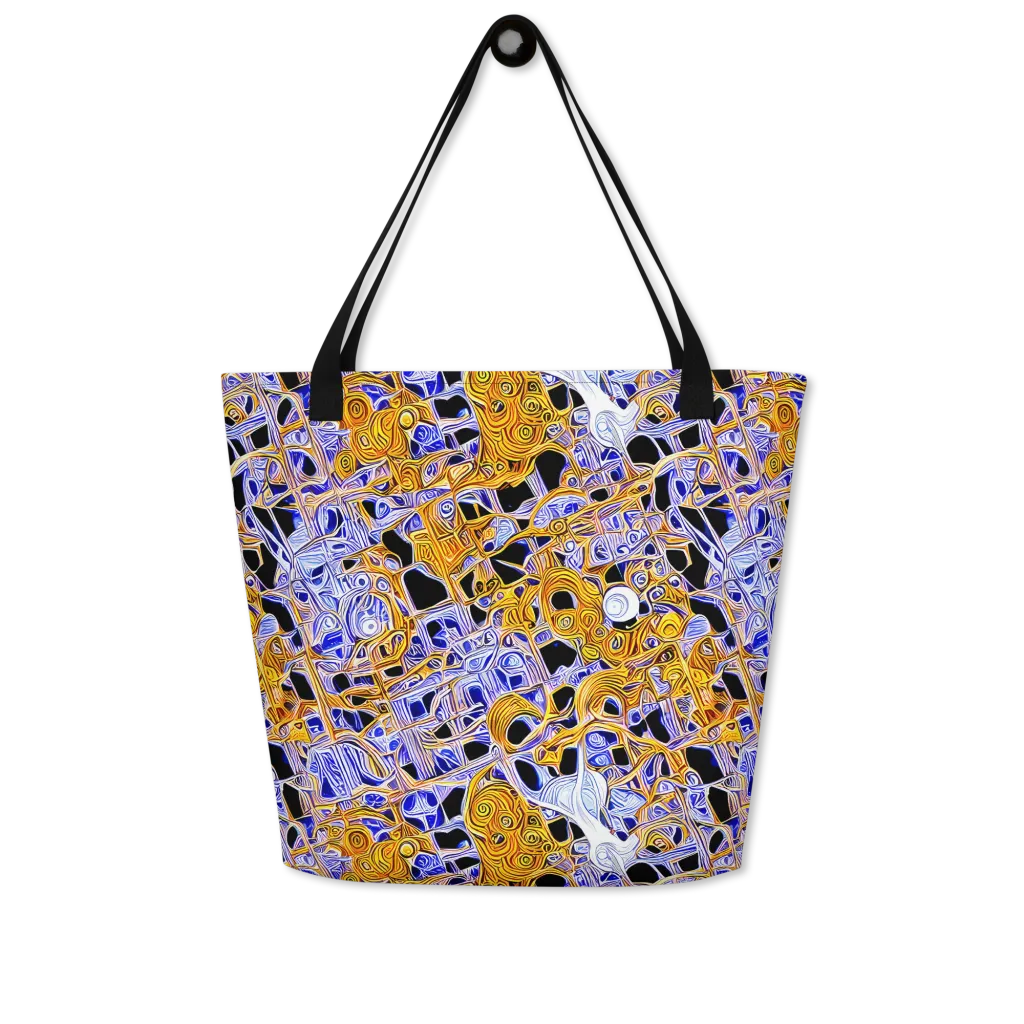 Cobalt Conflagration on Large Tote Bag W/ Pocket — Front