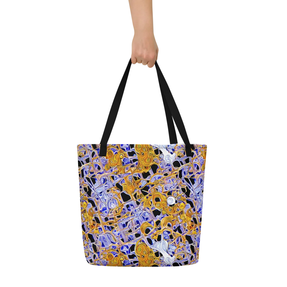 Cobalt Conflagration on Large Tote Bag W/ Pocket — Front