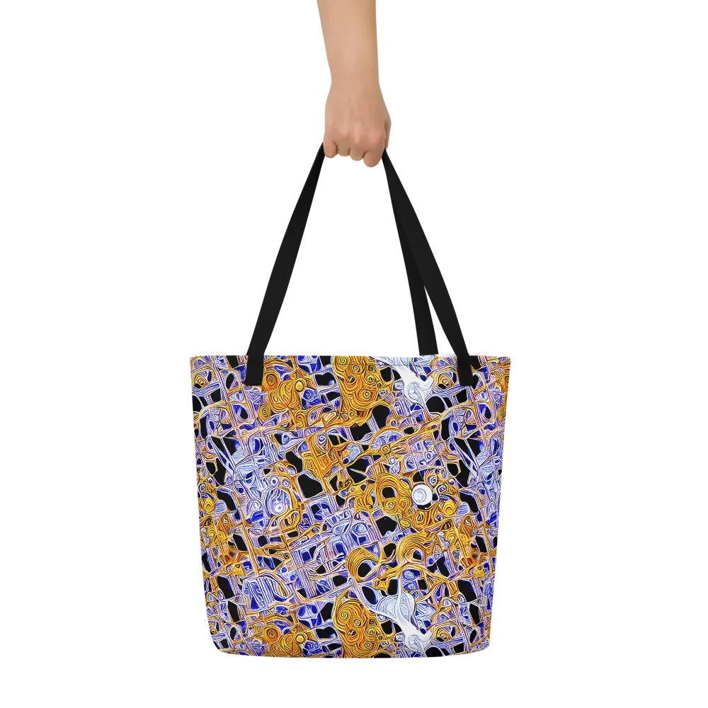 Cobalt Conflagration on Large Tote Bag W/ Pocket — Front