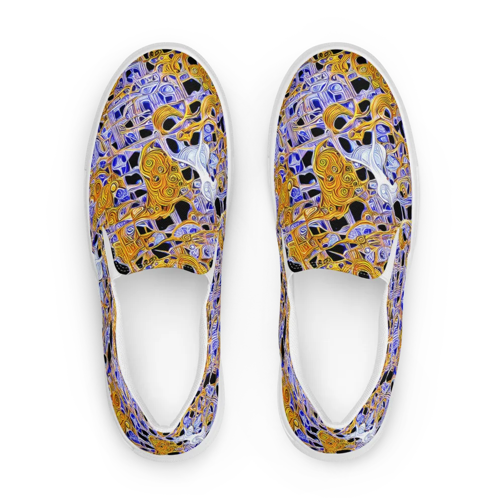 Cobalt Conflagration on Women's Slip-On Canvas Shoes — Front