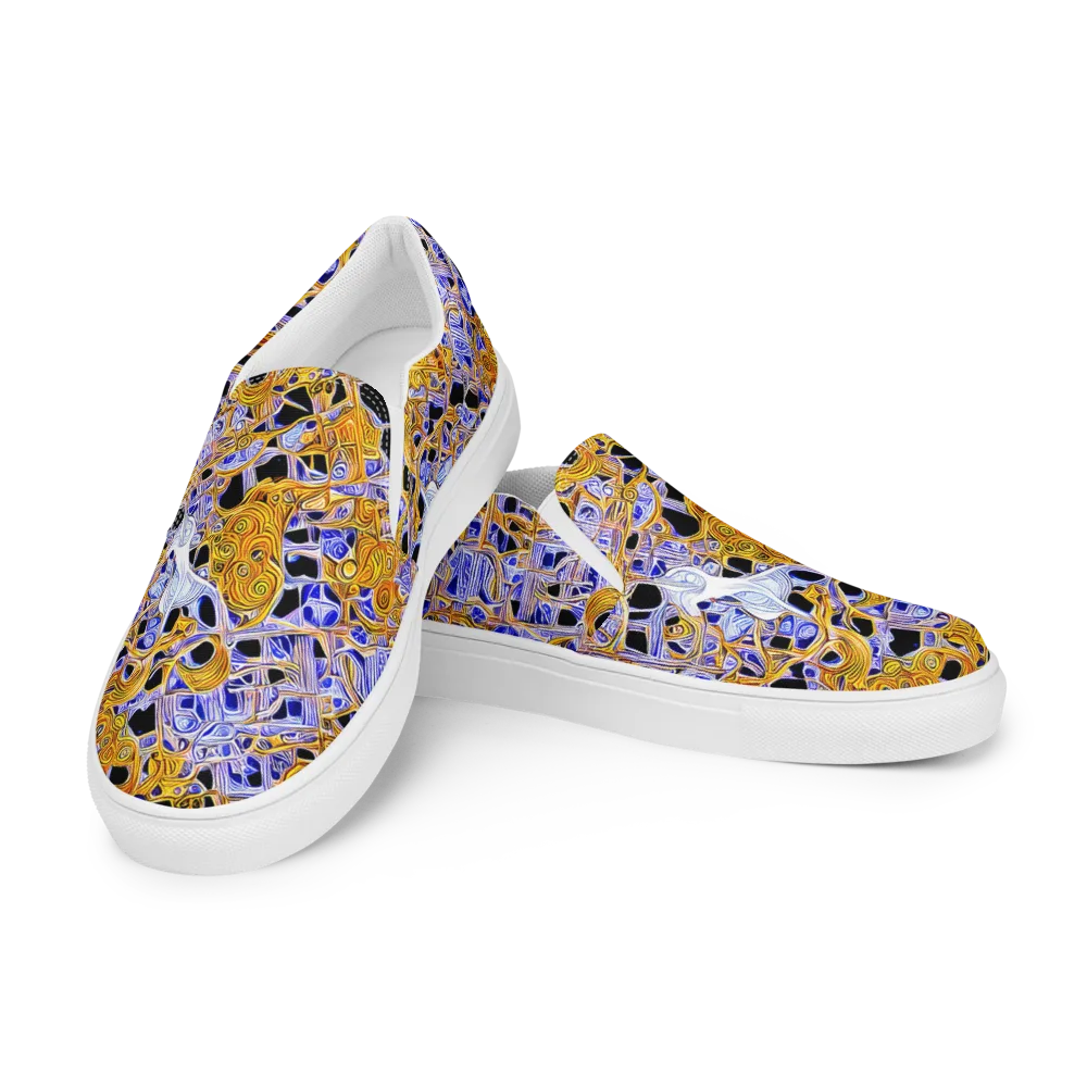 Cobalt Conflagration on Women's Slip-On Canvas Shoes — Left Front