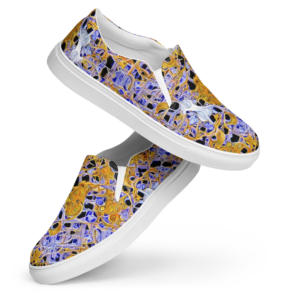 Cobalt Conflagration on Women's Slip-On Canvas Shoes — Front
