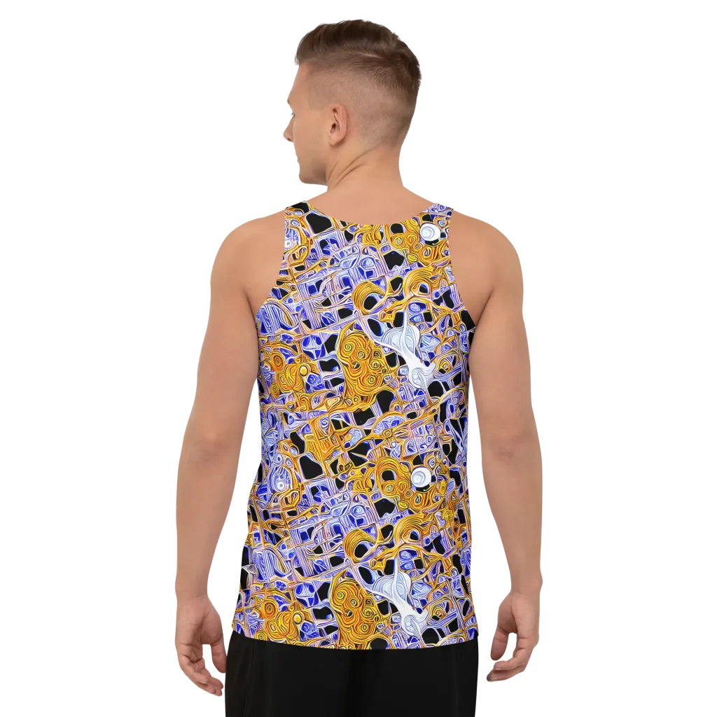 Cobalt Conflagration on Men's Tank Top — Back