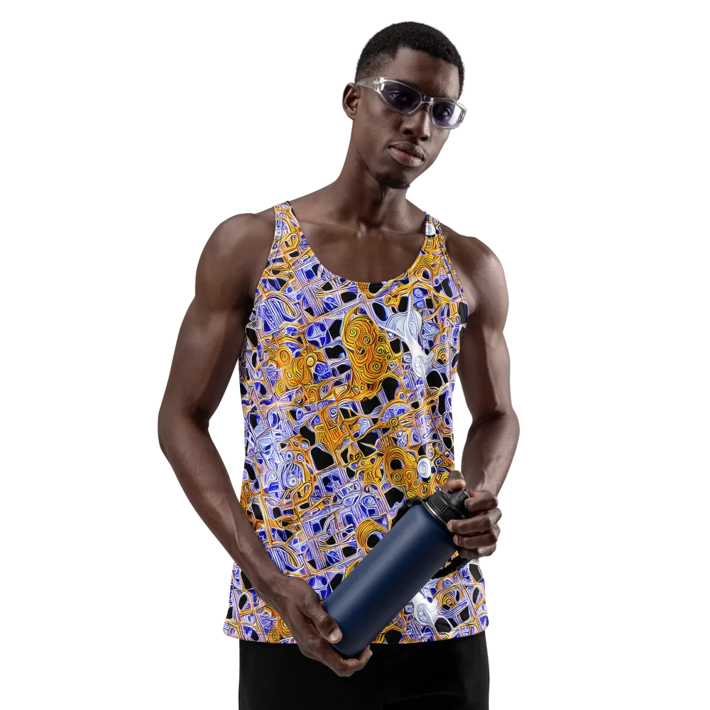 Cobalt Conflagration on Men's Tank Top — Front