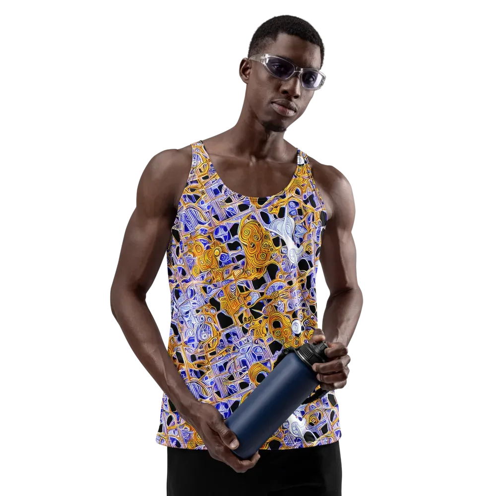 Cobalt Conflagration on Men's Tank Top — Front