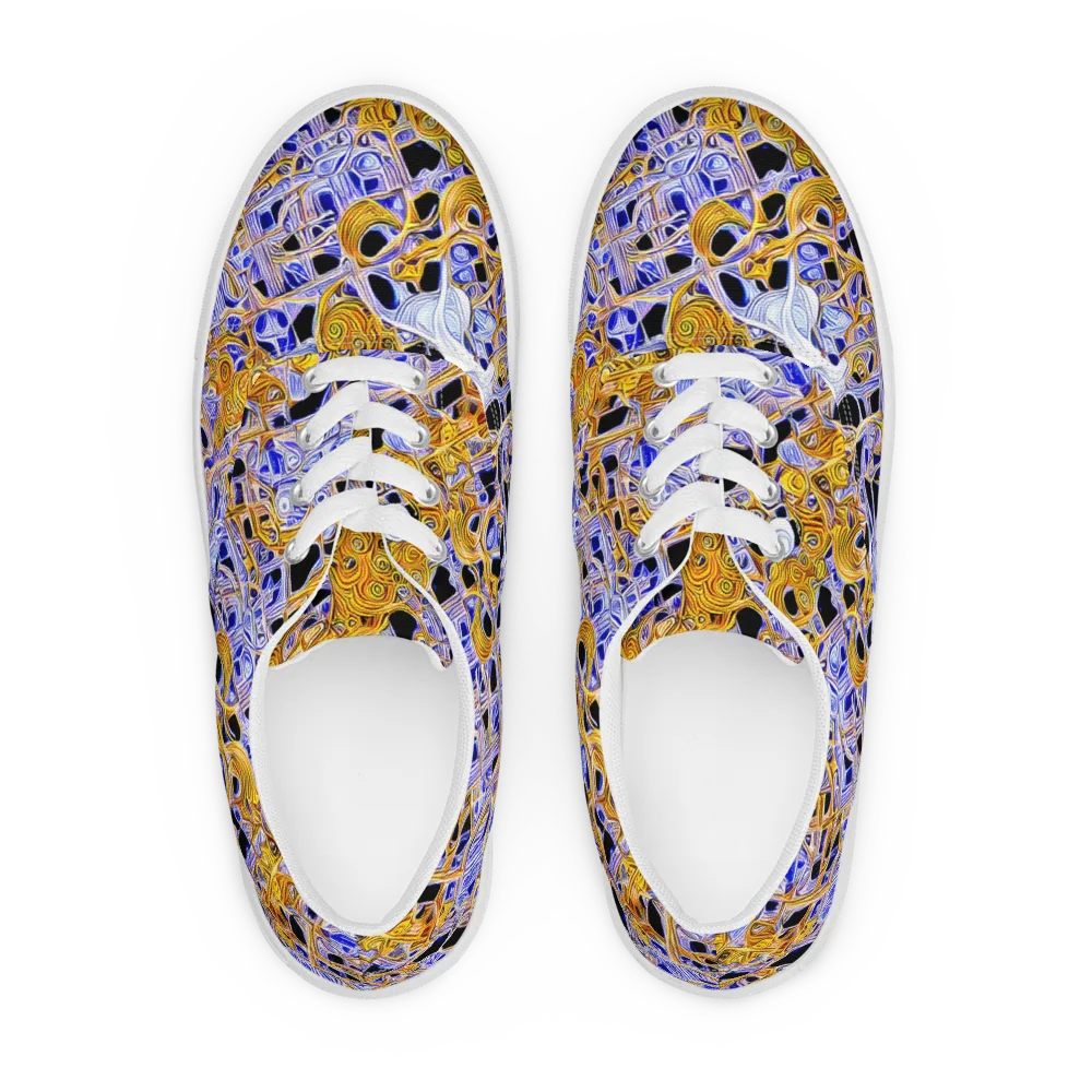 Cobalt Conflagration on Men's Lace-Up Canvas Shoes — Front