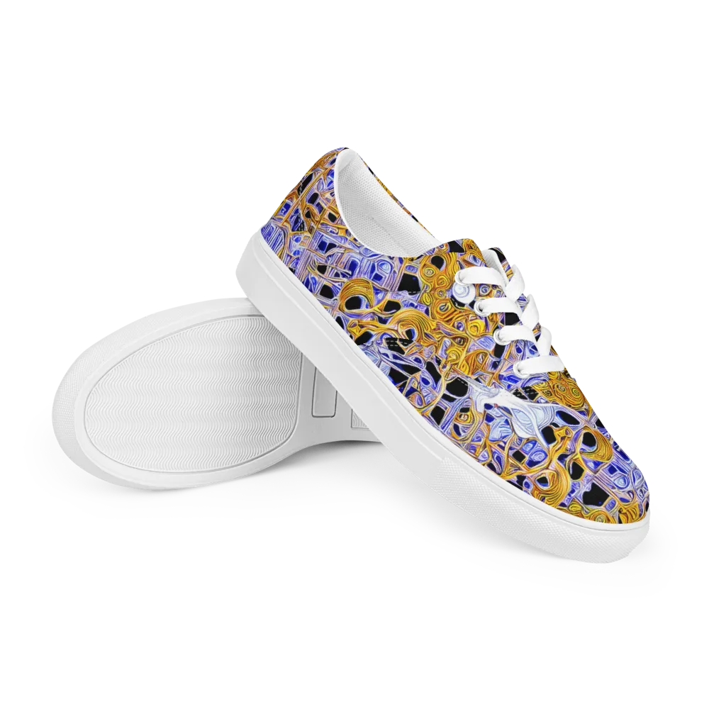 Cobalt Conflagration on Men's Lace-Up Canvas Shoes — Right Front