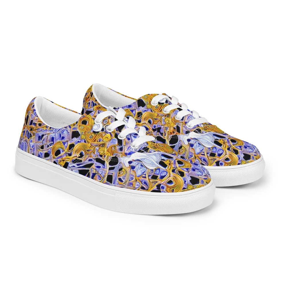 Cobalt Conflagration on Men's Lace-Up Canvas Shoes — Right Front