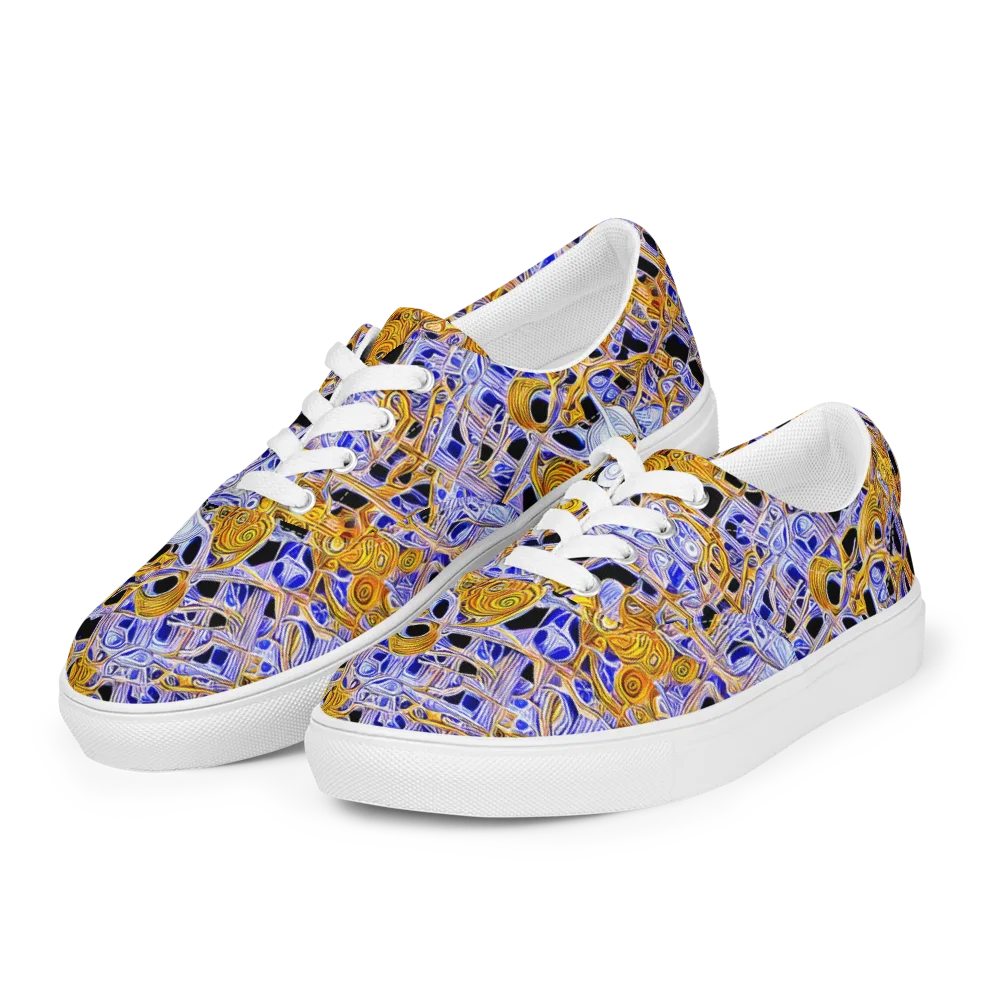 Cobalt Conflagration on Men's Lace-Up Canvas Shoes — Left Front