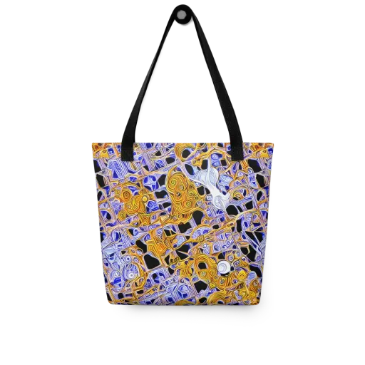 Cobalt Conflagration on a Tote Bag